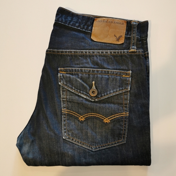 American Eagle Men's Denim Jeans StraightFit Black - Picture 1 of 6